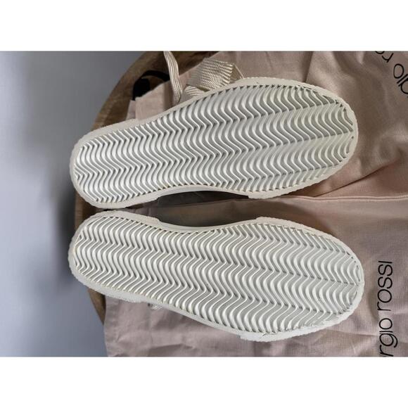 Sergio Rossi Metallic Blue Leather Sneakers EU 35 US 5 Lace Up Women’s NWB - Picture 4 of 11